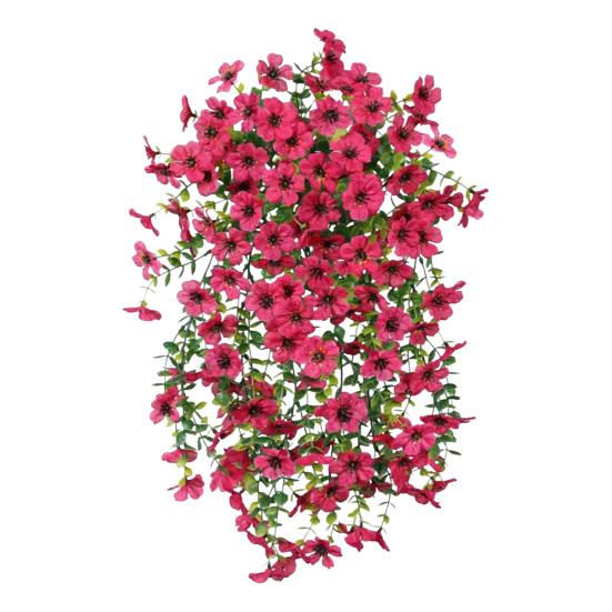 1/4 stk Hengende Kunstig Fiolett Blomst UV-bestandig Falsk Silke Blomst Bryllupsfest Innendørs Utendørs Hage Vegghengt Fusk Blomst Dekorasjon