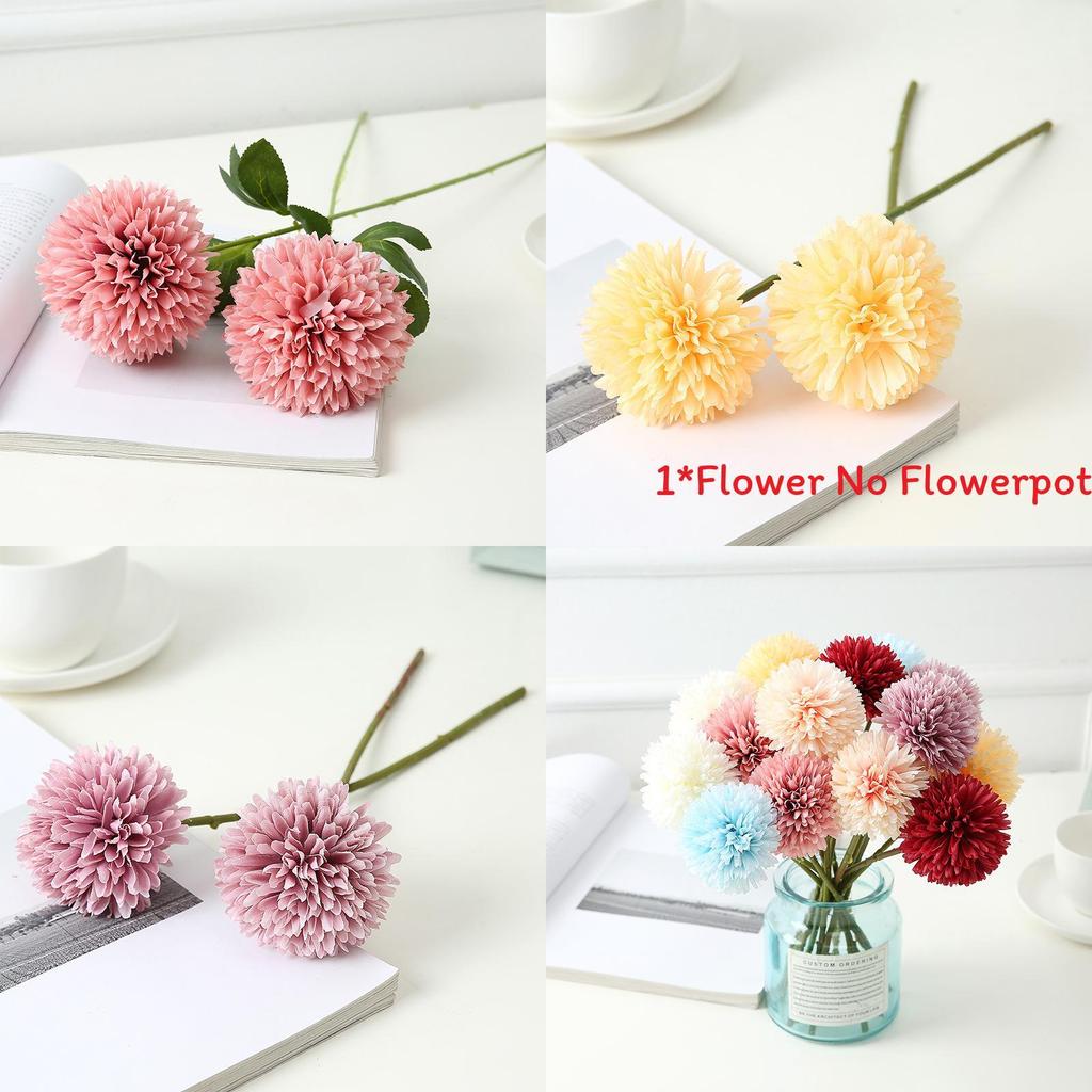 Fake Floral Ball Chrysanthemum Silk Flower For Party Decor And Photography Props