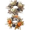 Fall Candle Ring Artificial Maple Leaves Harvest Day Wreath Ring Holder Small Wreath Pillar Candle Holder Wreath Festival Decor