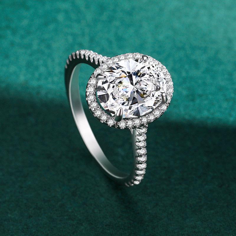 Tancise Classic 925 Sterling Silver  Zircon Ring Ladies Jewelry Wedding Promise Party Gift