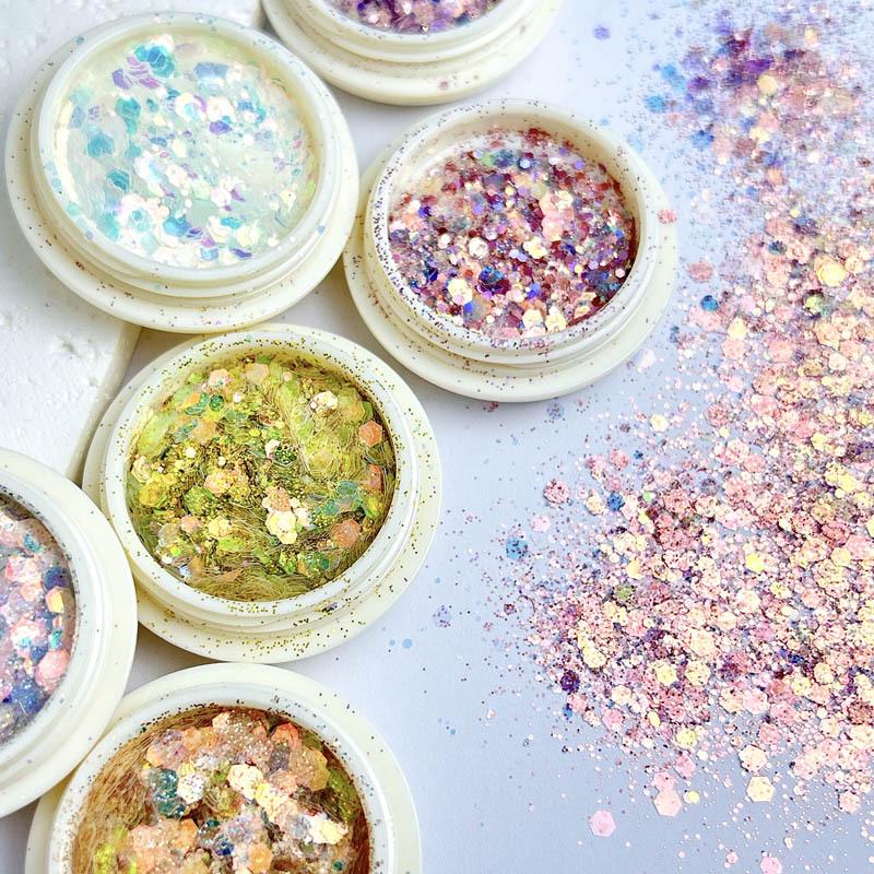 Fairy Eyes Nail Art Sequins - Net Red Gradient Glitter - Korean Large Sequins - Eye Makeup - Nail Art