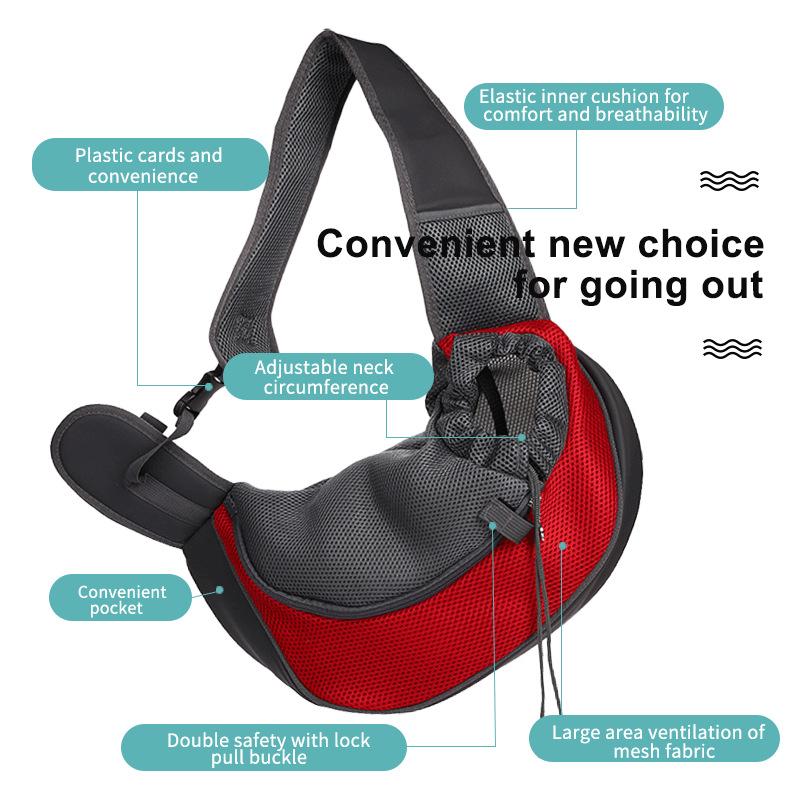 Nice Pet Puppy Carrier Breathable Outdoor Travel Dog Shoulder Portable Mesh Oxford Single Comfort Sling Crossbody bag