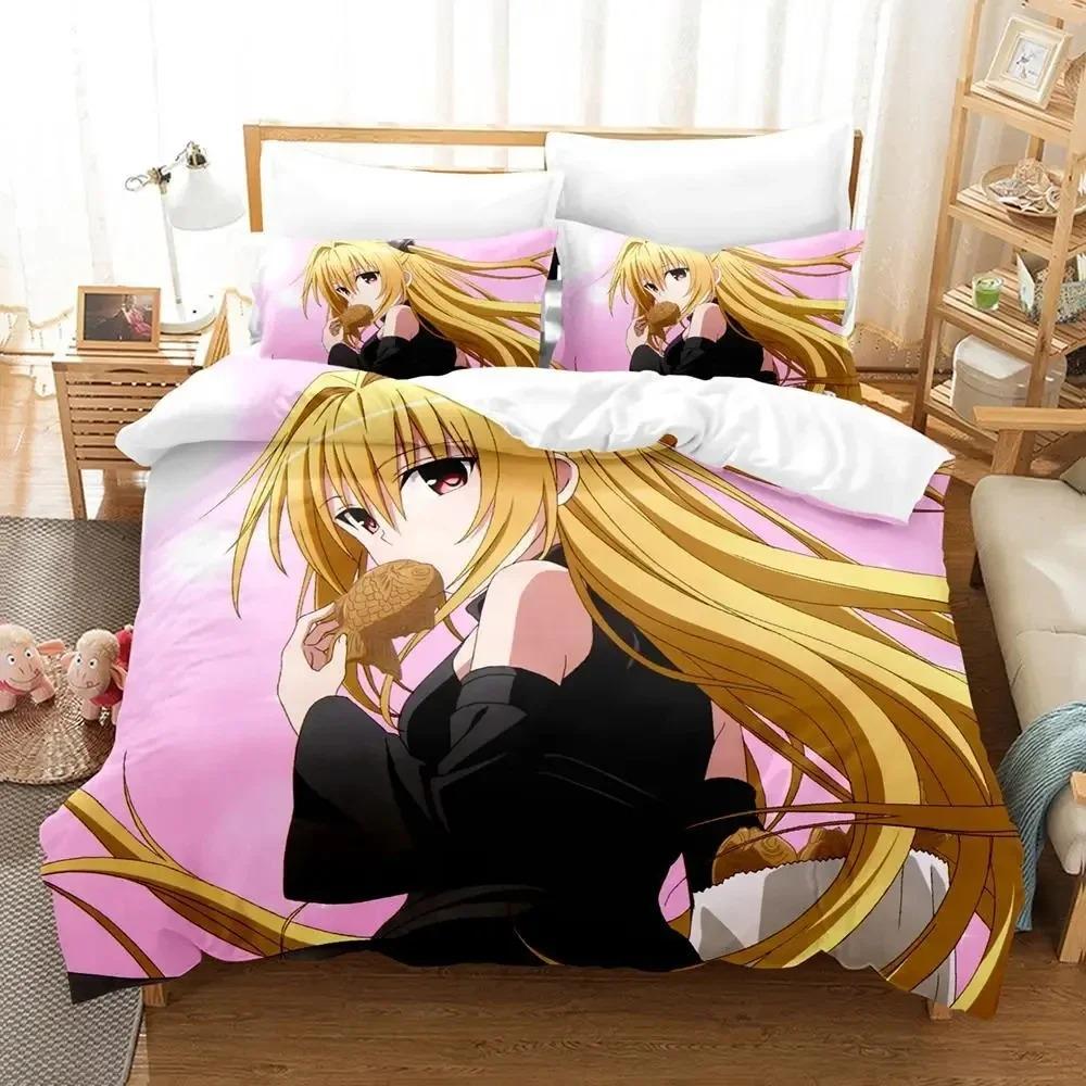 Anime Yami To LOVE-Ru Bettwäsche Set Bettbezug Bettset Steppdecke Kissenbezug Bettdecke King Queen Größe Jungen Erwachsene