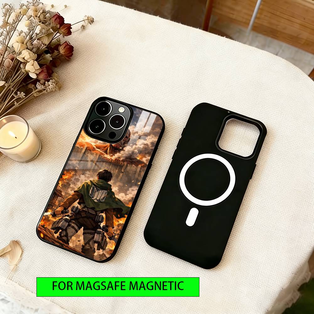 Eren Yeager Phone Case Magnetic with Magsafe Wireless Charging For iPhone17,16,15,14,13,12,11 Plus,Pro