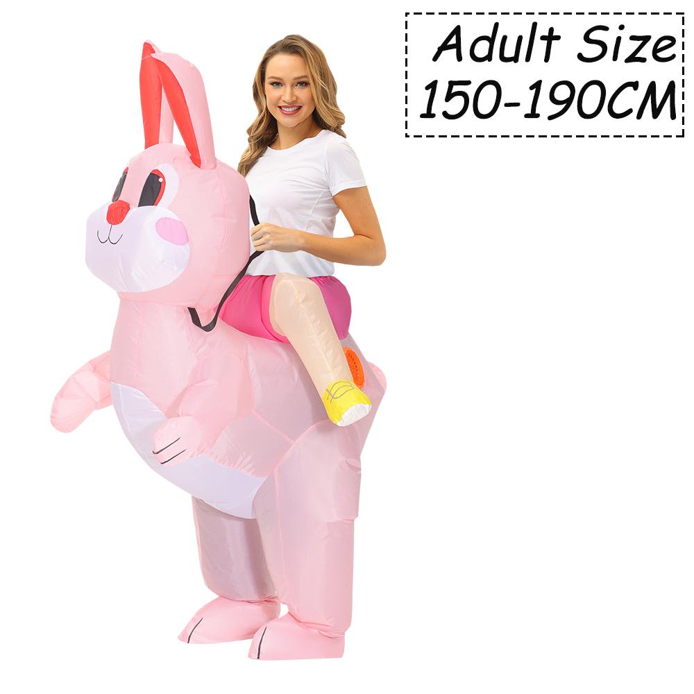 Easter Bunny Clown Adult Kids Inflatable Costume Funny Cute Rabbit Cosplay Suit For Performance Festival Carnival Party Clothing