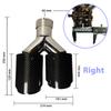 1 Pcs Universal Car Carbon Fibre Tail Throat Length Burnishing Y-Shaped Double Out Twill Glossy Exhaust Muffler Tip