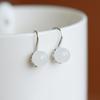 Xinjiang Hotan Jade White Jade S925 Silver Inlaid Round Bead Earrings