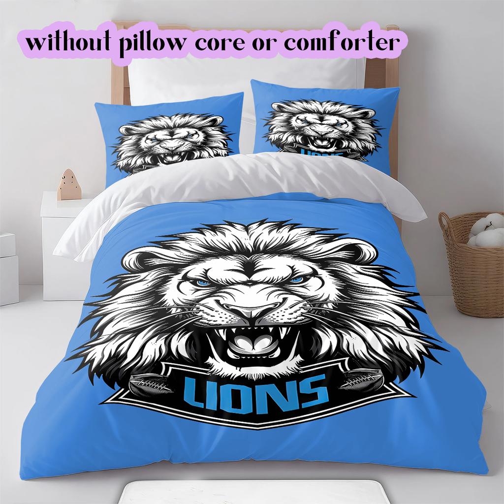 Voetbal Logo Patroon Beddengoed Dekbed Set Dekbedovertrek Kussensloop Huisdecoratie Verjaardagscadeau (1*dekbedovertrek+ 2*kussensloop, zonder vulling)