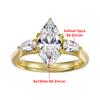 6x12mm Marquise Cut Zircon Rings for Women 100%   CopperSparkling 3 Stones Zirconia Ring Wedding Bands Jewelry Gift