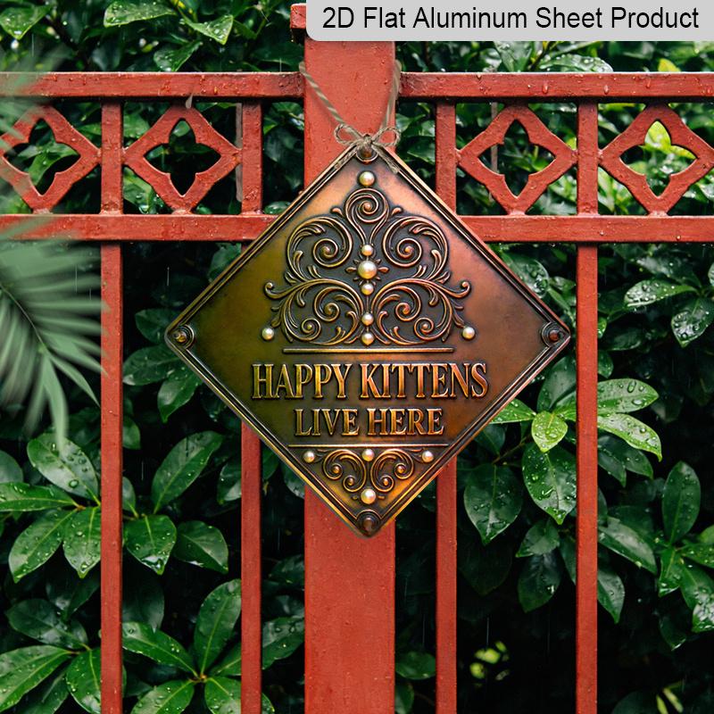 2D Flach - 1 Stück Metallwandschild mit Katzenmotiv, Perfekt für Katzenliebhaber und geeignet zur Dekoration von Wohnzimmern, Eingangsbereichen, Arbeitszimmern, Esszimmern