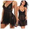 Sexy Black Lace Babydoll, Erotic Lingerie + Thong