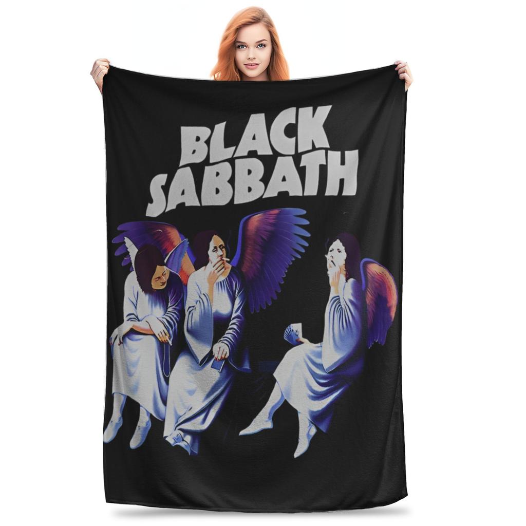 Black Sabbath Ozzy Is Bat Warm Soft Blankets  Travel Plush Throw Blanket Print Living Room Flannel Bedspread Sofa Bed Cover