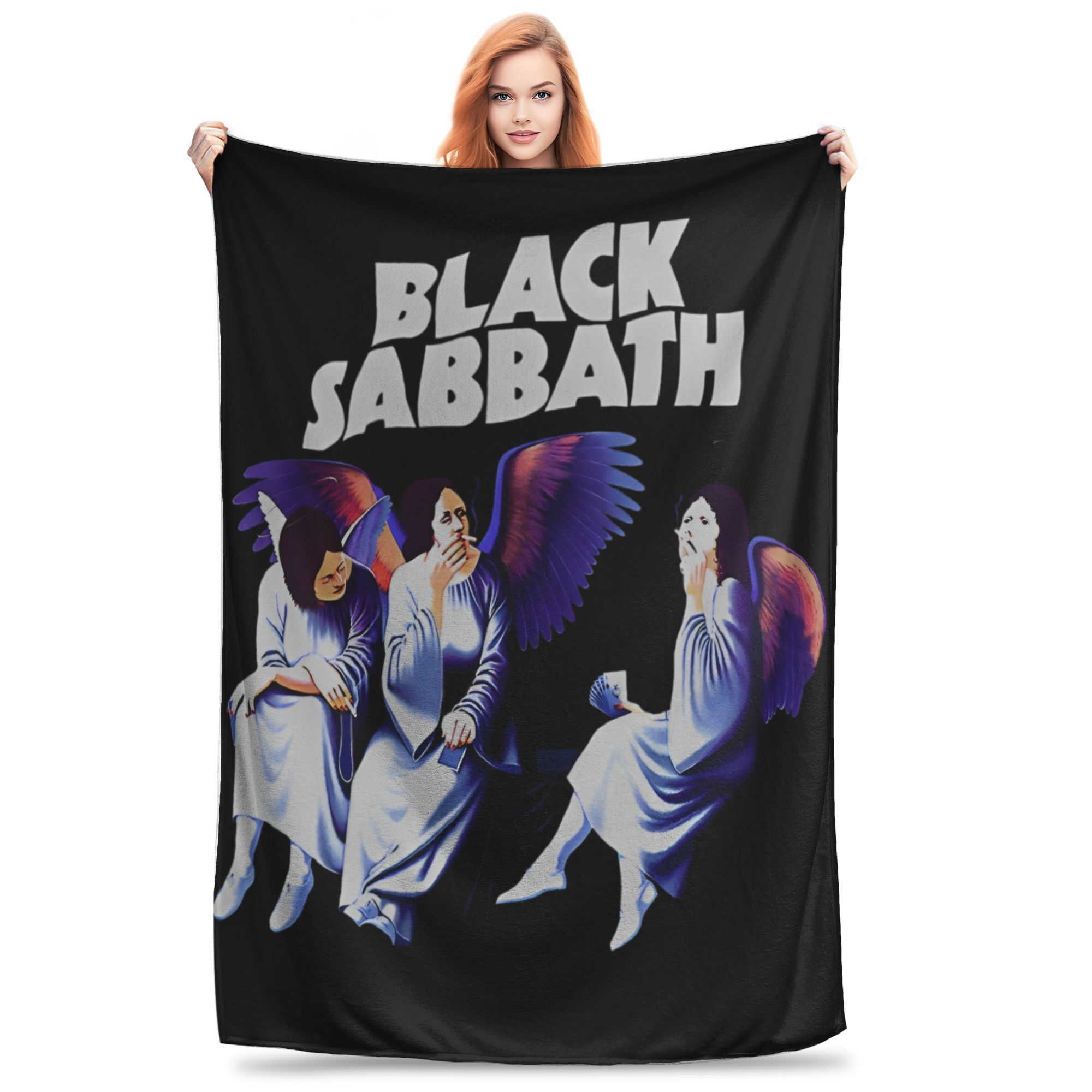 

Black Sabbath Ozzy Is Bat Warm Soft Blankets Travel Plush Throw Blanket Print Living Room Flannel Bedspread Sofa Bed Cover 30x40in