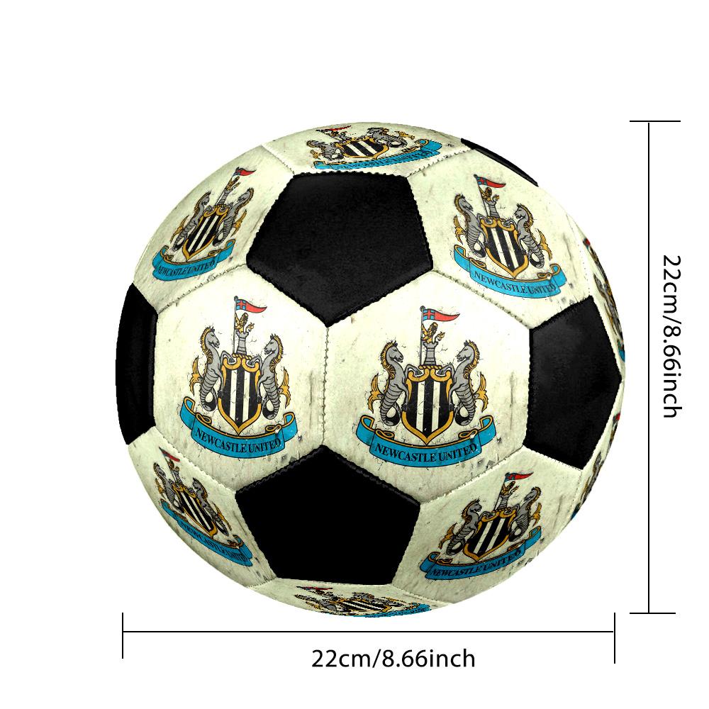 Pallone da Calcio Newcastle United F.C. Colorato Per Tutte le Età Cucito a Macchina PVC Pronto per la Competizione Resistente Alta Resilienza.TAGLIA5