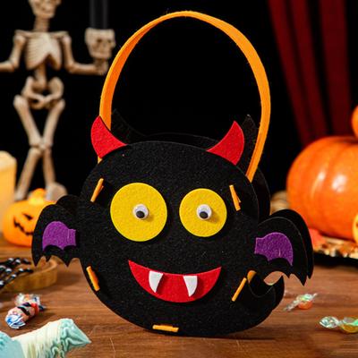 Yousheng Filz Halloween Handtasche Süßes oder Saures Tragetasche Kürbis Spinnennetz Form Süßigkeitenhalter für Kinder Halloween Party