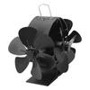 Ventilador de Fogão a Calor 3 Cabeças 18 Lâminas Alumínio 270 Graus Soprando Ventilador de Lareira com Proteção