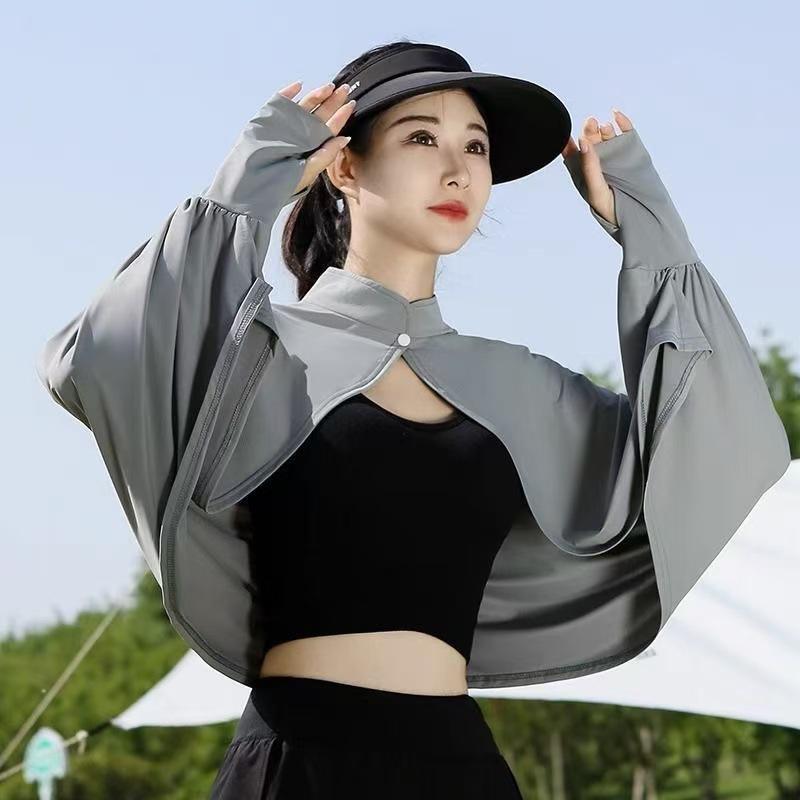 Women's UV Protection Summer Shawl: Breathable Long Sleeve Ice Silk Jacket for Cycling & Driving