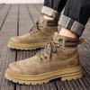 Male Shoes Genuine Leather Walking Boots Lace Up High Quality Outdoor Motocross Boots Men Thick Sole Men's Casual Shoes