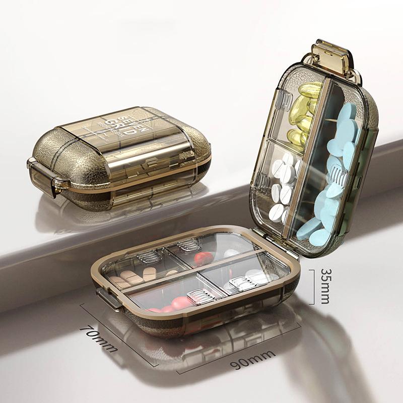 

Weekly Pill Organizer with Spring Open Design and Large Compartment to Hold Vitamins, Cod Liver Oil, Supplements and Medication