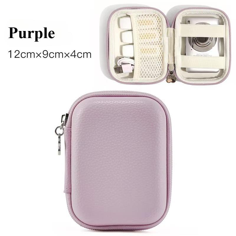 PU Leather Hard Shell Digital CCD Camera Case Small Travel Cameras Storage Holder Bag for SD Card Camera Accessories