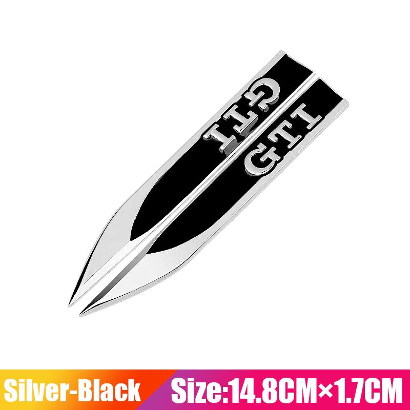 MPSGW1 2Pcs Car 3D Metal Side Badge Fender Emblem Body Stickers Accessorie For VW Golf Tiguan T-Roc Polo Passat ID.4 T-Cross ID.3 Taigo