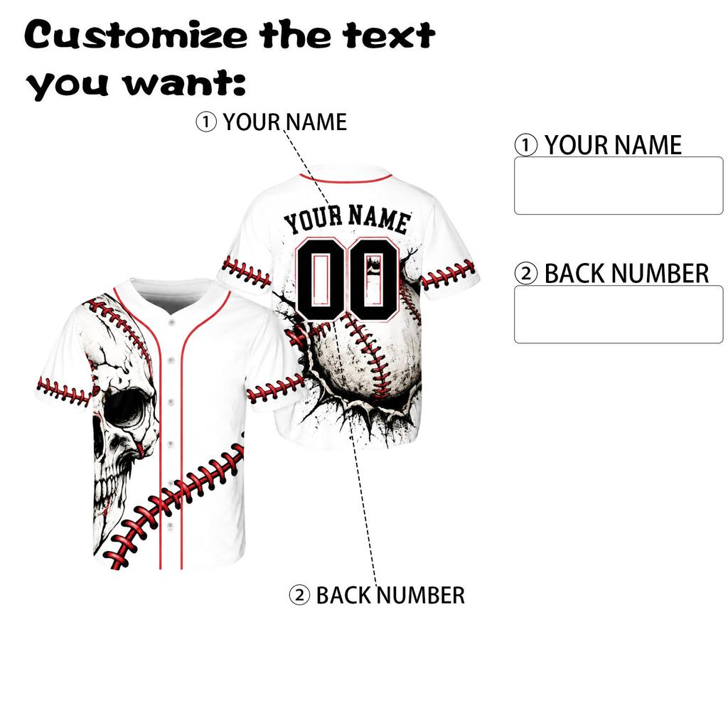 Custom Halloween Baseball for Men Women and Kids Sports Team Top