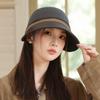 Autumn and Winter New Splicing Hat Women's Retro Cap Equestrian Hat Warm Windproof Basin Hat
