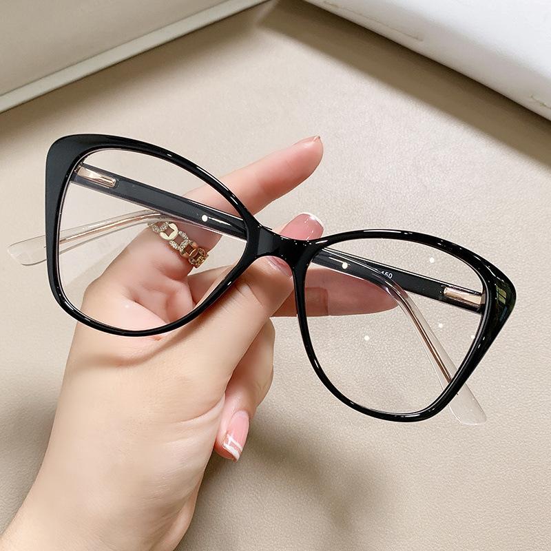 New Green Cat Eye Blue Light Blocking Glasses Frame TR90 Luxury Oversized Presbyopic Eyeglasses Popular Reading Glasses +2.25 +4