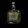 28 ct Natural Multicolor Square Cushion Pendant 925 Sterling Silver Gemstone Jewelry Gift