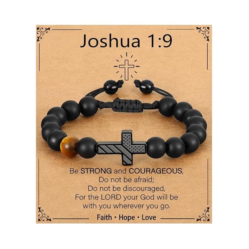 JYL TS Bracelet  Men's American Flag Cross Eye Boosts Patriotism & Luck