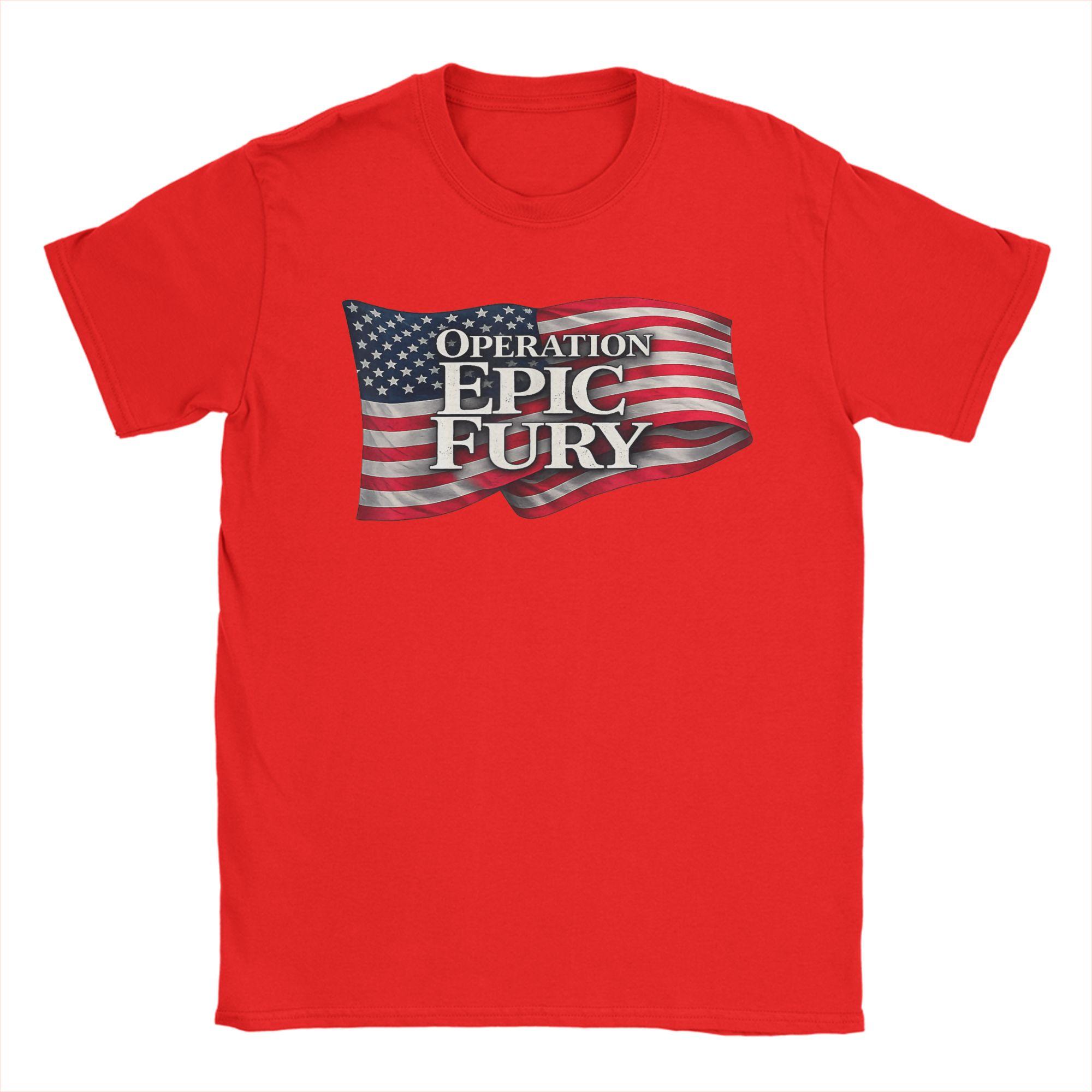 

Operation Epic Fury T Shirts for Unisex 100 Cotton Creative TShirts Round Collar Tee Shirt Short Sleeve Tops Plus Size S