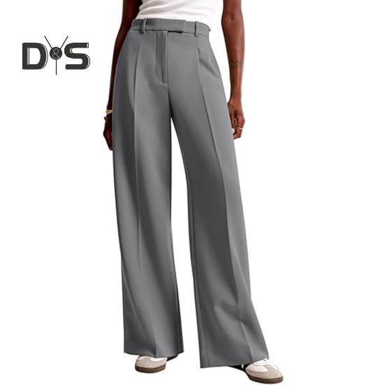 

Летние женские брюки с высокой талией, узкие, прямые, с карманами, однотонные, свободного кроя, с застежкой-молнией на пуговицы, офисные брюки M серый