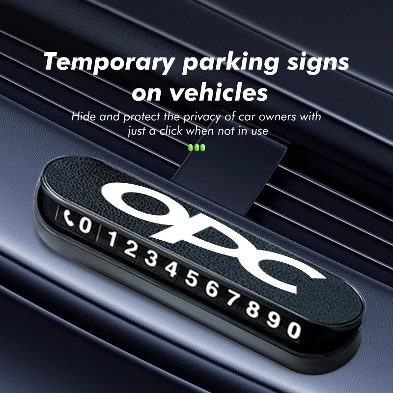 Suede Car Phone Number Plate Temporary Parking Card Stop Sign For Opel OPC Astra J H G K Insignia Corsa D B E Mokka Meriva YU1
