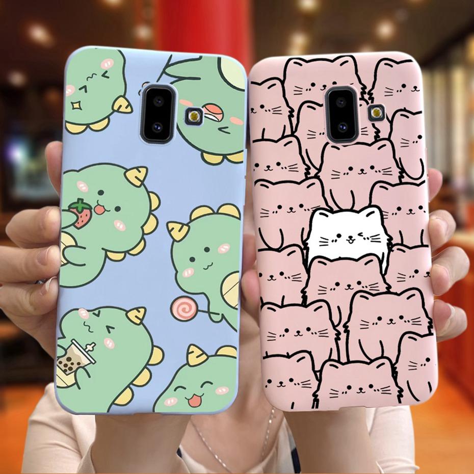 Handyhülle für Samsung Galaxy J6 Plus 2018 Niedliches Tier Cartoon Süßigkeitenfarbe Weiches Silikon TPU Hülle für Samsung J6 J 6 J6Plus