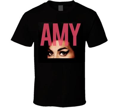 Amy Winehouse JADE SINGER Kurzarm Vollgröße Marineblaues Hemd
