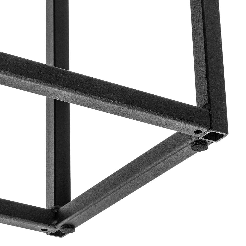 Breiter Pflanzenständer mit Topf 60x30cm, Blumentopf, Stahl-Pflanzenständer, schwarz