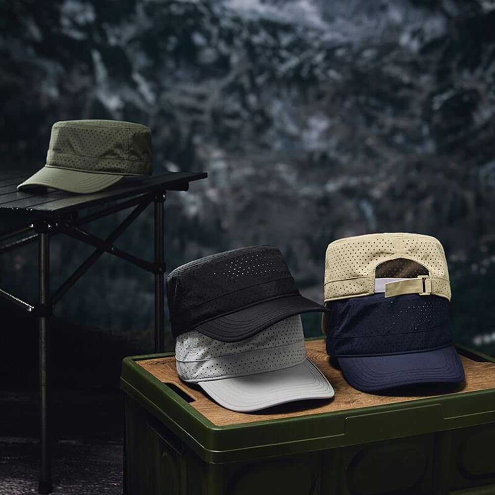 AXIAO Summer Breathable Work Classic Style Military Cap for and Baseball Sizes Men's Quick-Drying Cap, Fishing, Mountaineering, (JP, 56.0 Cm, 58.0 Cm,