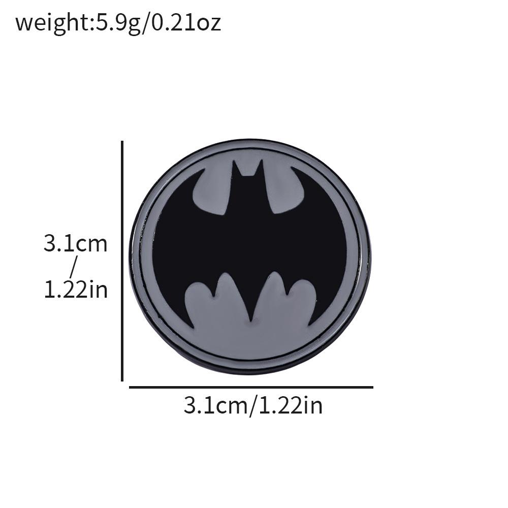 European and American Superheroes Movie Characters Metal Badges Batman Bat Logo Alloy Brooch Accessory Pin