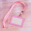 Horizontal Leather ID Card Holder Work Card Work Badge Reels Name Tag Lanyard Bus Card Holder