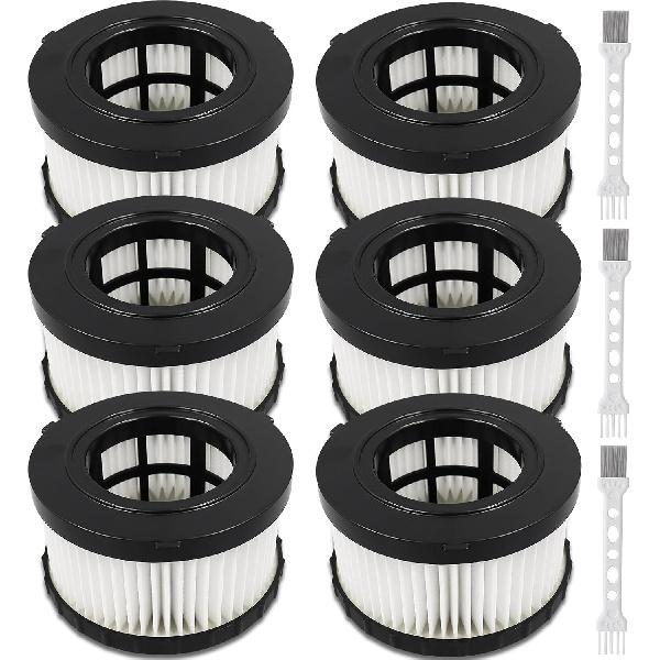 DC5151H Replacement High Efficiency Filter for Dewalt DC5151H DC515 DCV517 DCV517B Wet Dry Vacuum, Washable Reusable Vacuum Filter 6 Pack