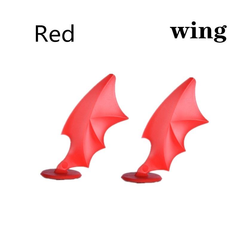 2PCS Devil Horns Cute Horn Helmet Decoration Wing Stickers