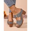 Casual Slingback Slides Shoes Women Summer Lightweight Hollow Sandals High Heels New Dress Chunky Open Toe Slippers Female