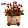 Holiday Gift Ideas for Family Simulated Crochet Christmas Potted Decor, Knitted Mini Artificial Tree Flower Miniature Plants Windowsills Ornament,
