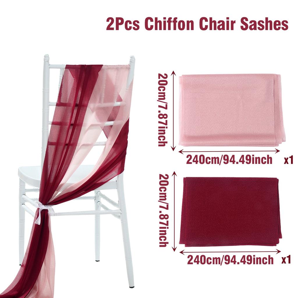 Chiffon Chair Sash Wedding Party Supplies Wedding Aisle Decorations Party Banquet Event Baby Shower Chair Decor Party Decoration