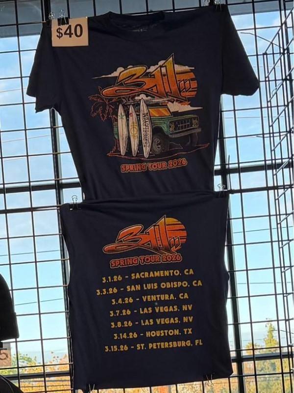 311 Rock Band California Road To 311 Day Spring Tour 2026 Graphic Tshirt Unisex T-Shirt XXL