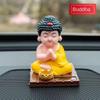 Solar Nodding Buddha Decor Figure Mascot Ornaments Luck and Fortune Decoration  Dashboard