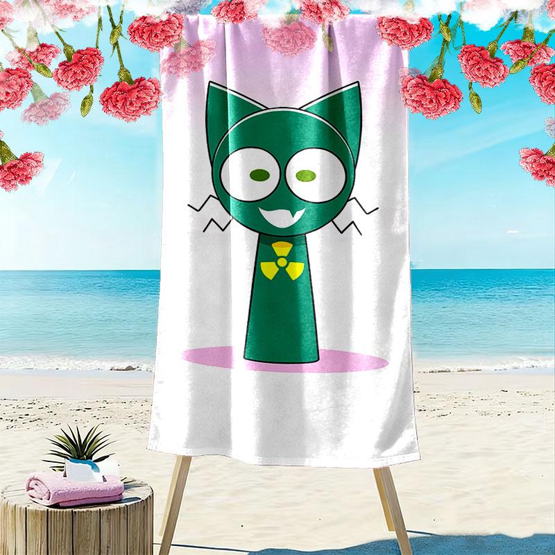 Cartoon Print Beach Towel, Large Soft Quick Dry Towel for Beach Camping Swimming