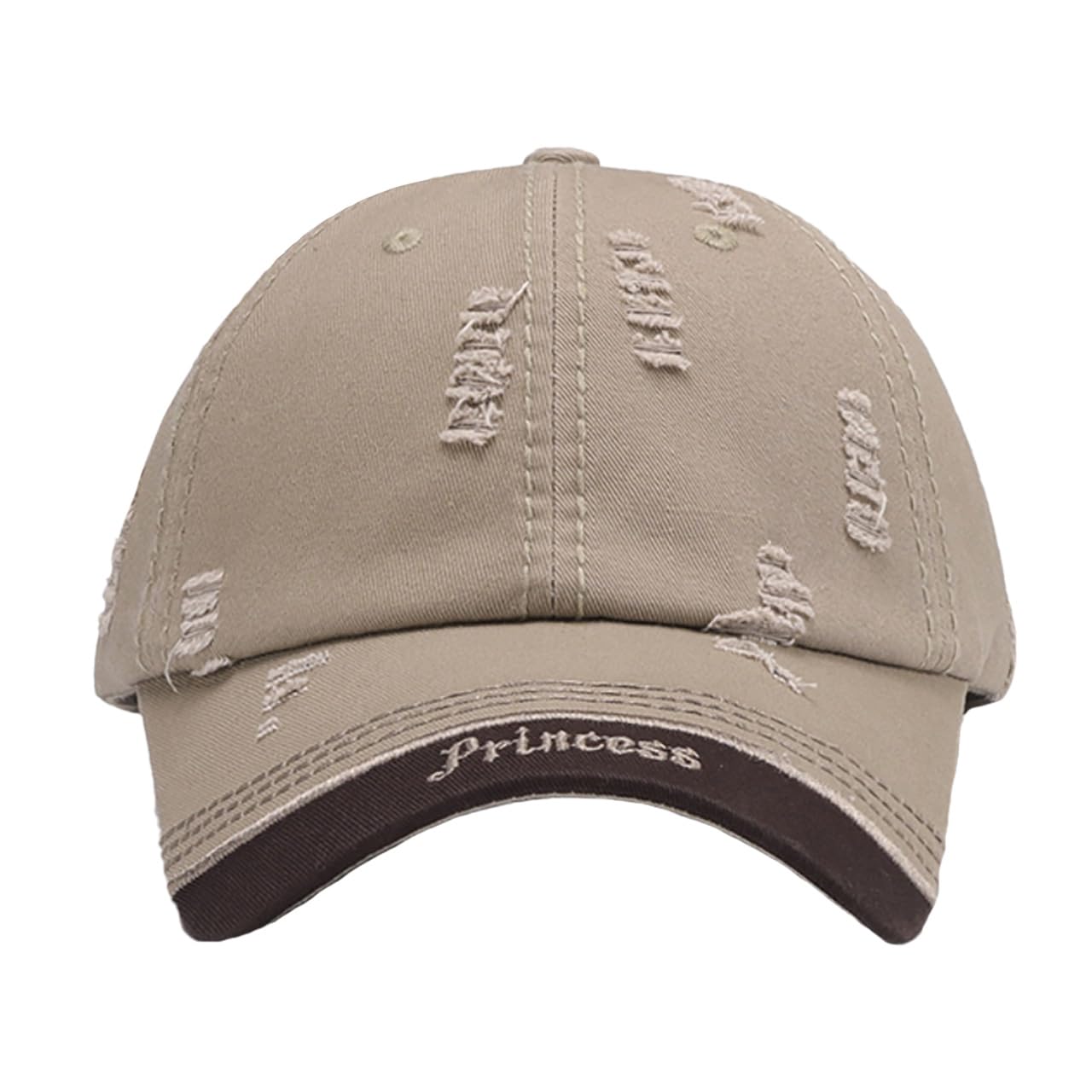 

Cap Hat Damaged Design Outdoor Stylish Casual CZ953 [White Fang] Men s Women s (Khaki)