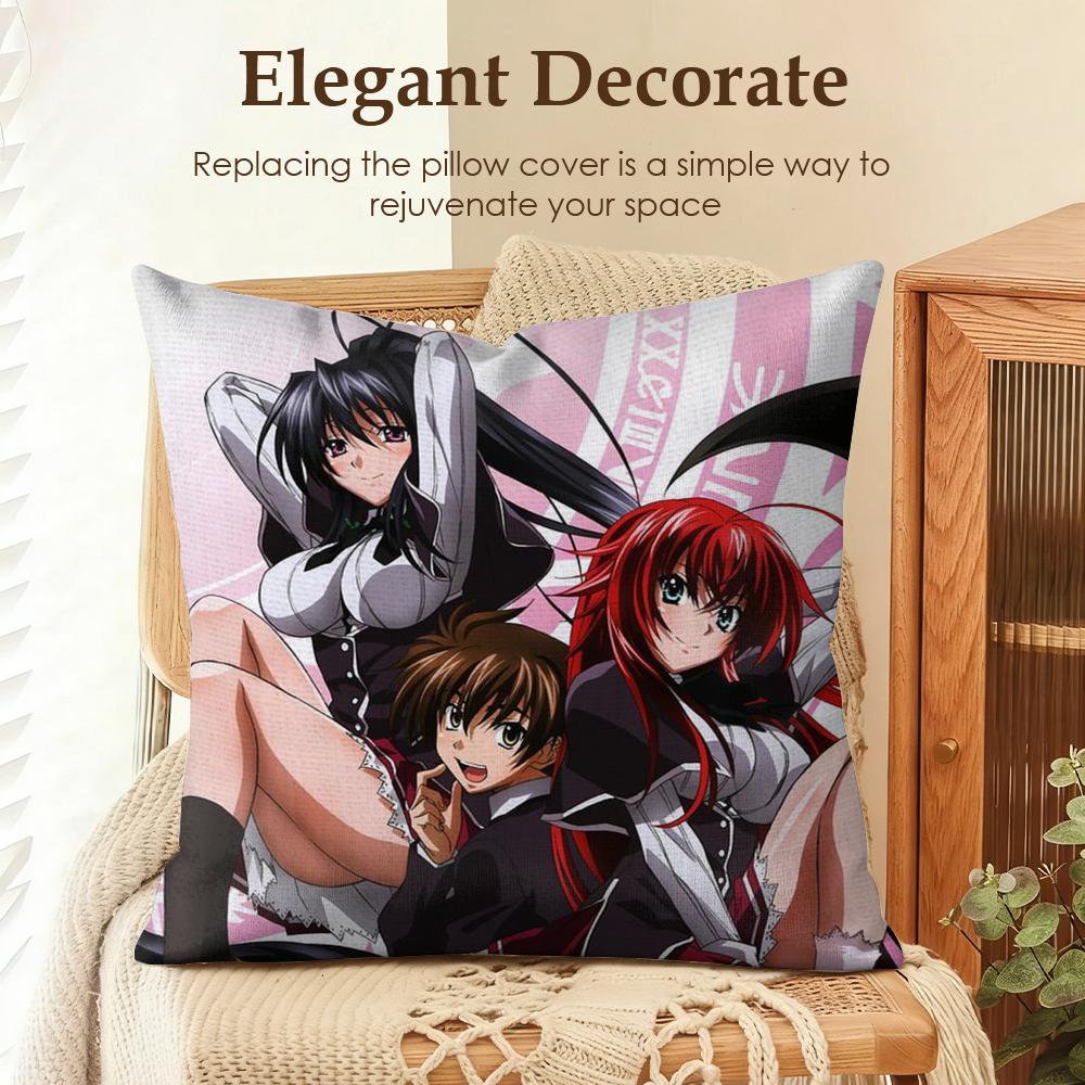 

HHigh School DxD Cushion Cover Natural Linen Organic Fabric DoubleSided Printing Sofa Home Decor Gift Pillow Case 30x30cm