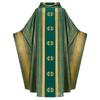 Casulla de Sacerdote Tejida Multicolores con Raya Dorada Vestimenta Litúrgica Gótica Túnica Clerical para Celebrante Pastor Iglesia Católica Misa